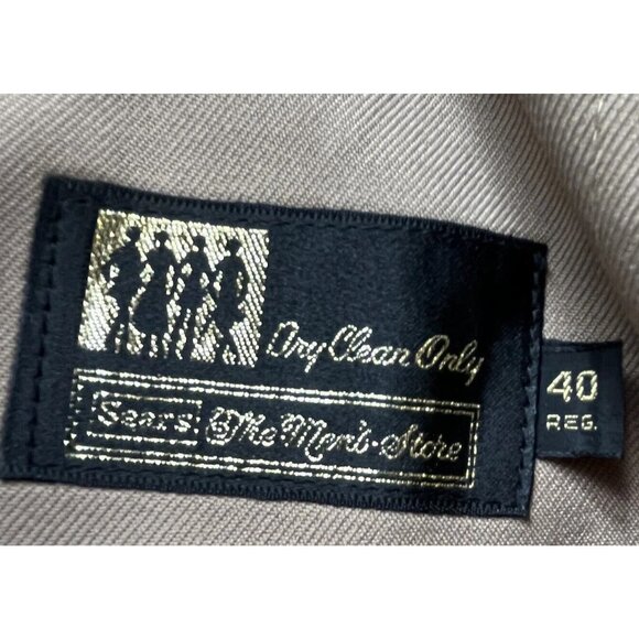 Vintage Sears Overcoat Mens 40 Beige Coat Zip Out Lining Dress Trench 70s Winter - Picture 4 of 14